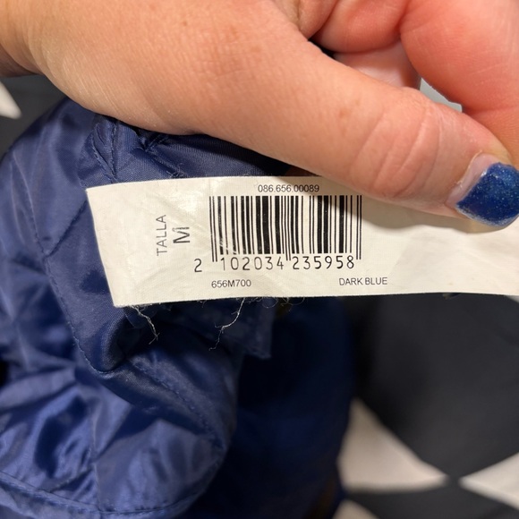 Blue Quilted Vest with Brown Accents - Picture 6 of 6